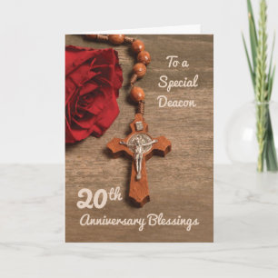 Carte Rose et Rosaire du 20e anniversaire de l'ordinatio