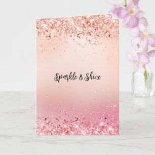 Carte Rose et Rose Sparkle Ombre
