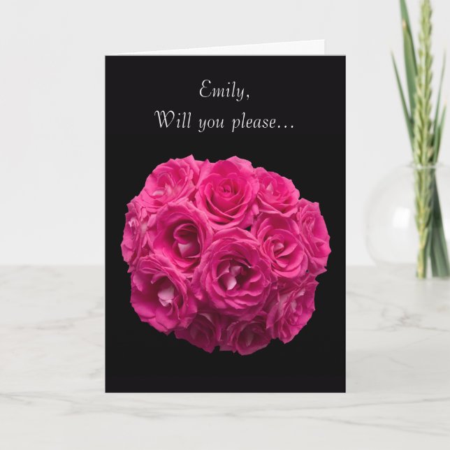 Carte rose faite sur commande de demoiselle de (Devant)