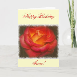 Carte Rose flamboyant sur Parchemin Anniversaire