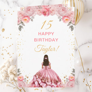 Carte Rose Fleur Princesse Rose Joyeux Anniversaire