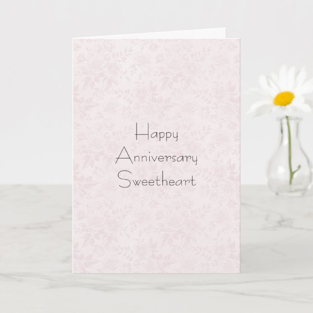 Carte Rose Floral Anniversaire Romantique (Petite plante)