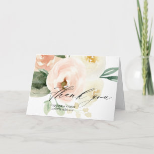 Carte Rose Floral élégant mariage Fiançailles Merci