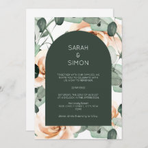 Carte rose Floral Faire-part de mariage