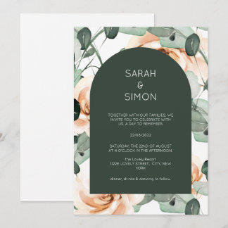 Carte rose Floral Faire-part de mariage