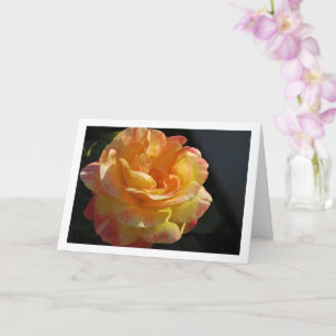 Carte Rose floral rose et jaune