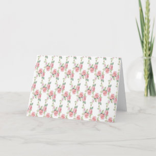 Carte Rose florale rose shabby chic Merci 