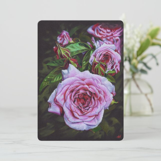 Carte Rose florissante pour la fête des mères (Debout devant)