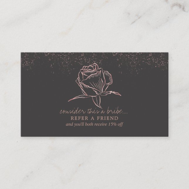 Carte rose Gold Floral Logo de référence (Devant)