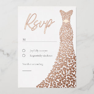 Carte rose Gold Foil Bride ou RSVP Anniversaire