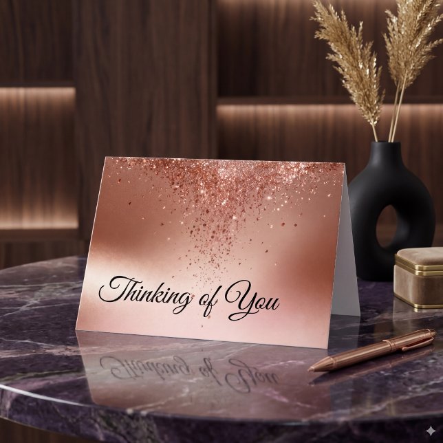 Carte Rose Gold Glitter Drip Sympathie (Créateur téléchargé)