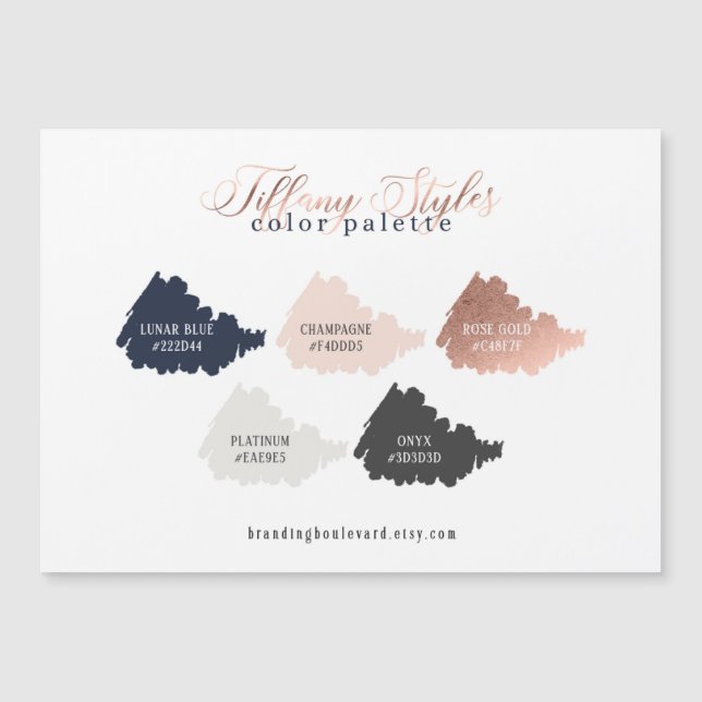 Carte rose Gold Marine Blue & Pink Color Palette (Devant)