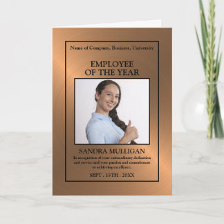 Carte Rose Gold/Personalised Photo - Employee Award