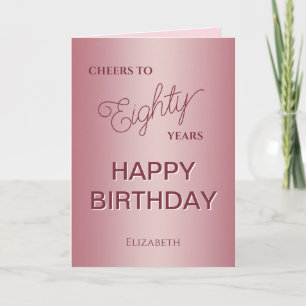 Carte Rose Gold Quatre-Vingts Ans 