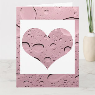Carte Rose Gold Rose Abstrait Goutte d'Eau Mignon Coeur