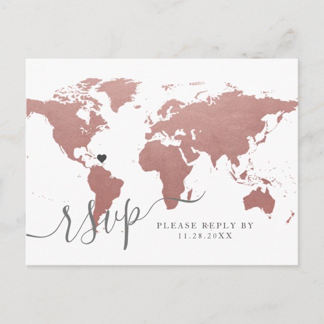 Carte rose Gold Rose World avec carte postale Hear (Devant)