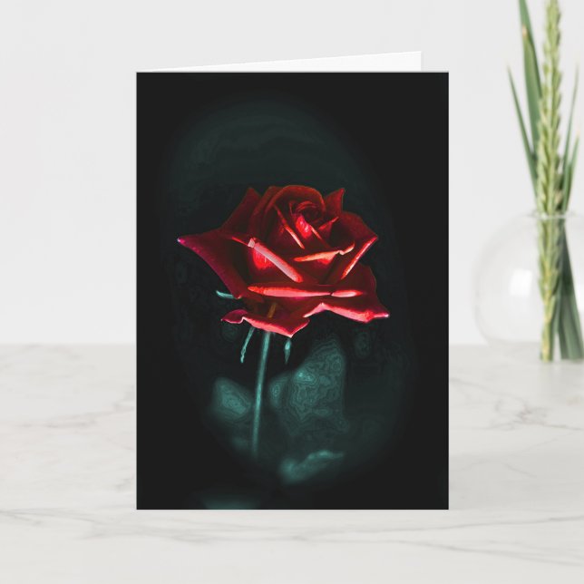 Carte rose gothique simple de Saint-Valentin (Devant)