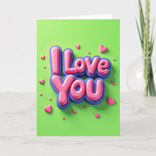 Carte Rose Gras 'Je T'Aime'