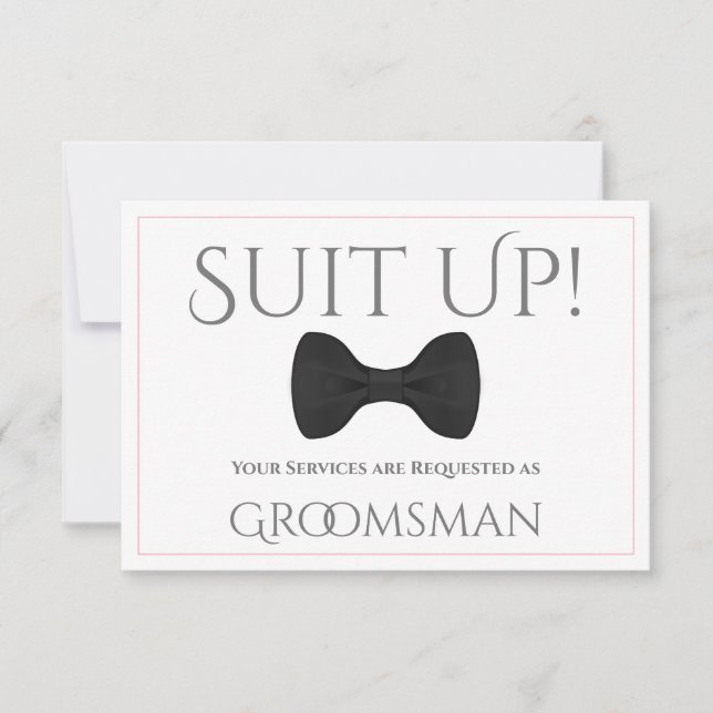 Carte Rose & Grey Be My Groomsman Card (Devant)