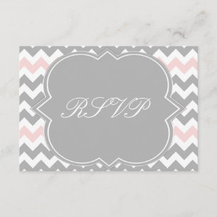 Carte rose grise de Chevron RSVP