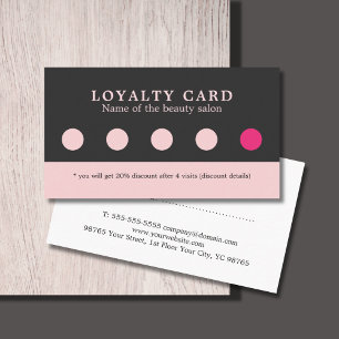 Carte rose grise élégante simple de fidélité d