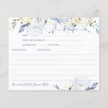 Carte Rose H2 Blue Hydrangea Cream Recam Card<br><div class="desc">PixDezines fleurs d'aquarelle crème Roses blanches et hydrangées bleu glace pour une recette de Fête des mariées. Notre design dynamique vous permet de modifier tous les éléments. La carte est agrémentée d'un script de calligraphie moderne chic,  et d'une fausse poussière d'or. Copyright © 2010-2022,  PixDezines™. Tous droits réservés.</div>