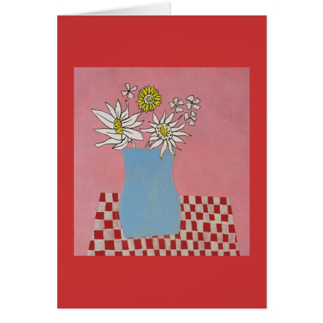 Carte rose heureuse de marguerite (Devant)