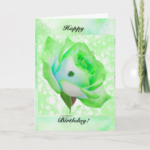 Carte Rose irlandais vert et anniversaire !