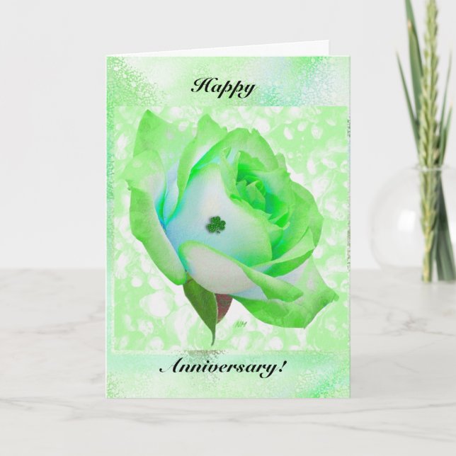 Carte Rose irlandais vert et anniversaire 2 (Devant)
