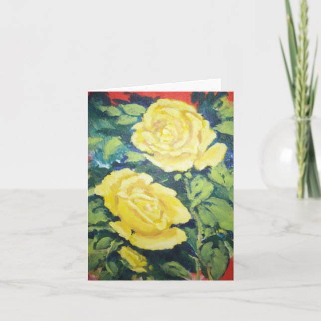 Carte rose jaune (Devant)
