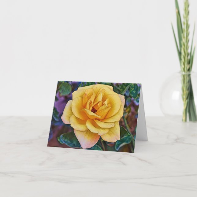 Carte Rose jaune artistique du jardin de Gertie (Devant)