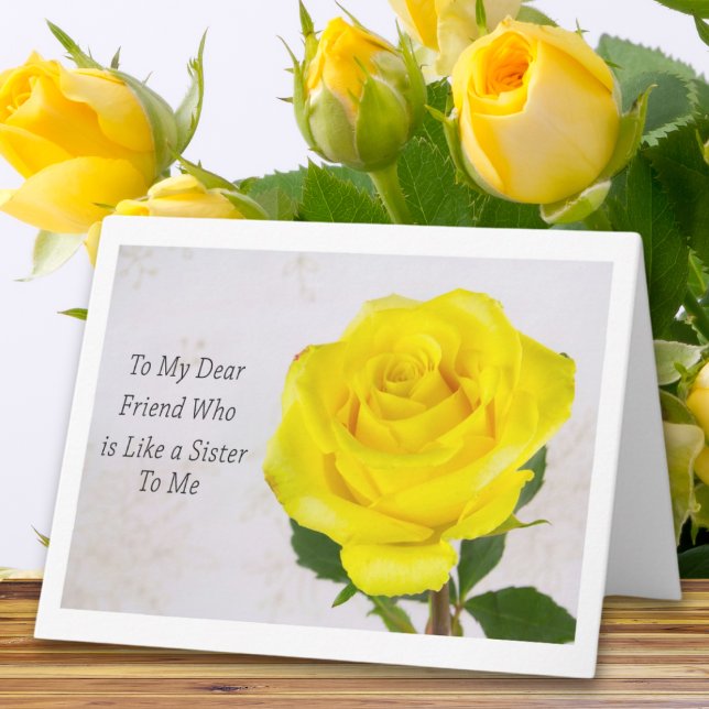 Carte Rose jaune célébrant que vous êtes comme une sœur  (Créateur téléchargé)