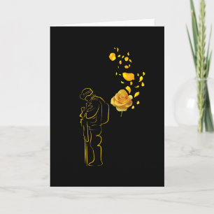 Carte Rose jaune et mémorial d'honneur aux soldats vétér