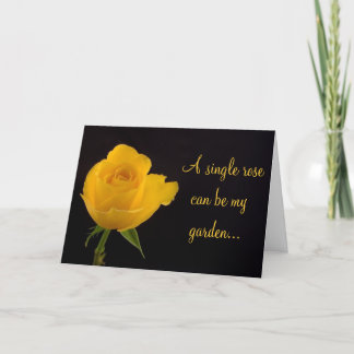 Carte Rose jaune - Salutation d'amitié