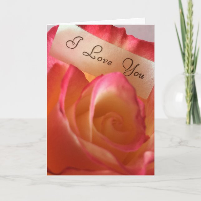 Carte Rose je t'aime (Devant)