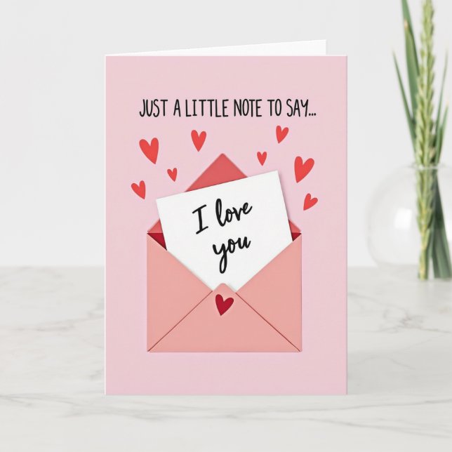 Carte rose Je t'aime (Devant)