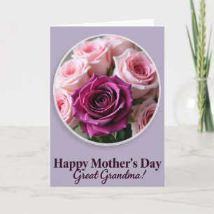 Carte Rose Magenta Florale à Points