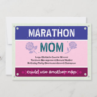 Carte Rose Maman Marathon drôle Fête des mères