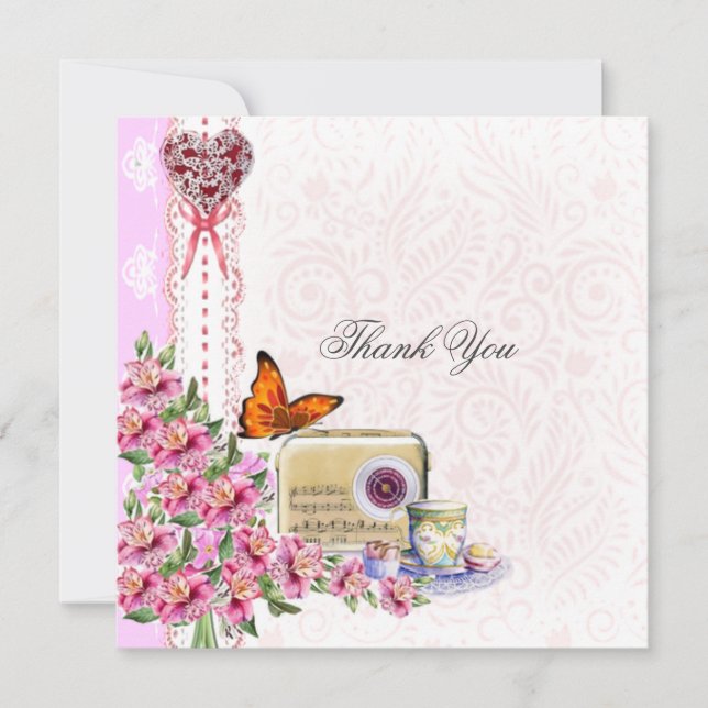 Carte rose Merci (Devant)
