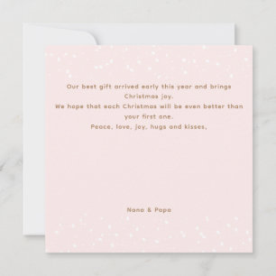 Carte Rose mignon Snowman Long Texte Première Fille Noël