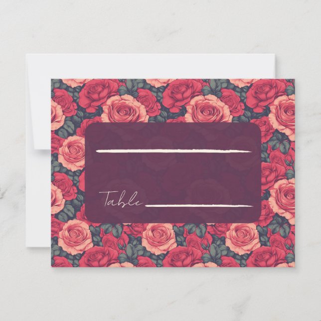 Carte Rose minimaliste unique Mariage (Devant)