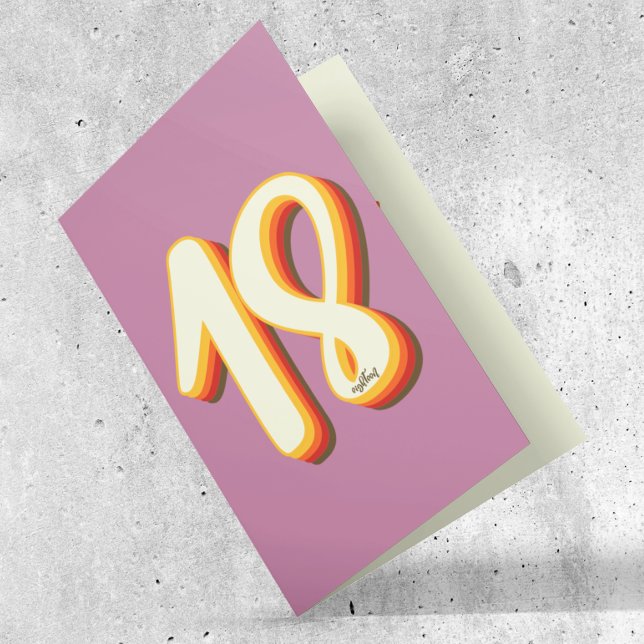 Carte Rose moderne rétro Super dix-huit 18e anniversaire (Créateur téléchargé)