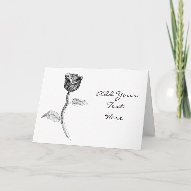 Carte Rose noir. (Devant)