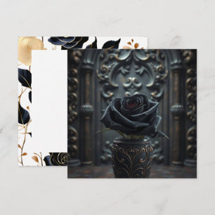 Carte Rose noir avec Arrière - plan gothique