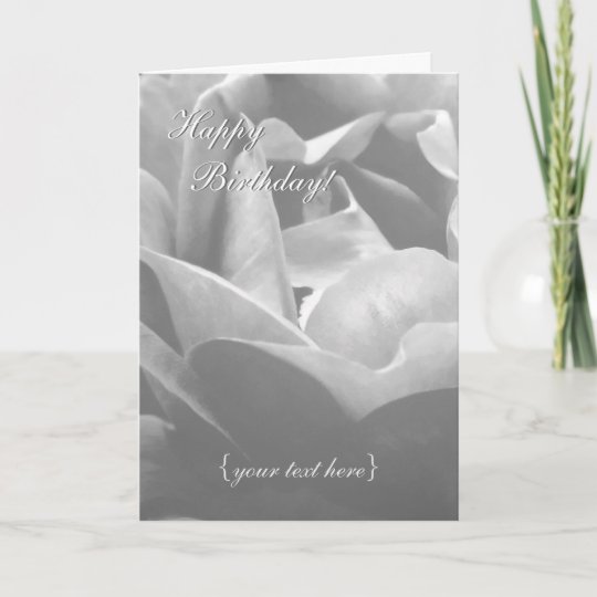 Carte Rose Noir Et Blanc Joyeux Anniversaire Zazzle Fr