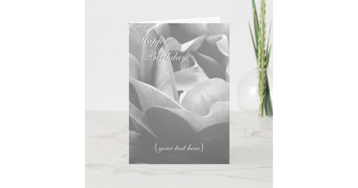 Carte Rose Noir Et Blanc Joyeux Anniversaire Zazzle Fr