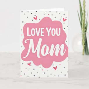 Carte rose nuages Love You Maman