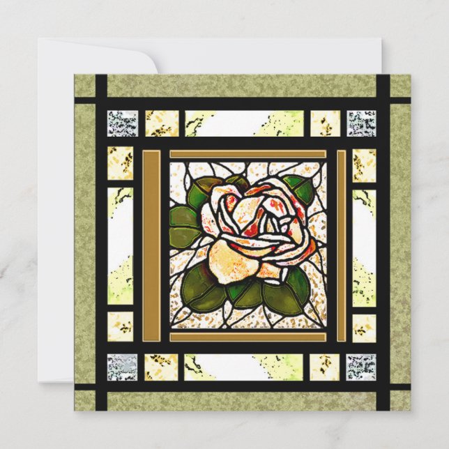 Carte Rose or Art déco en verre (Devant)