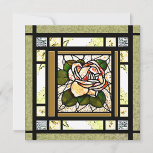 Carte Rose or Art déco en verre