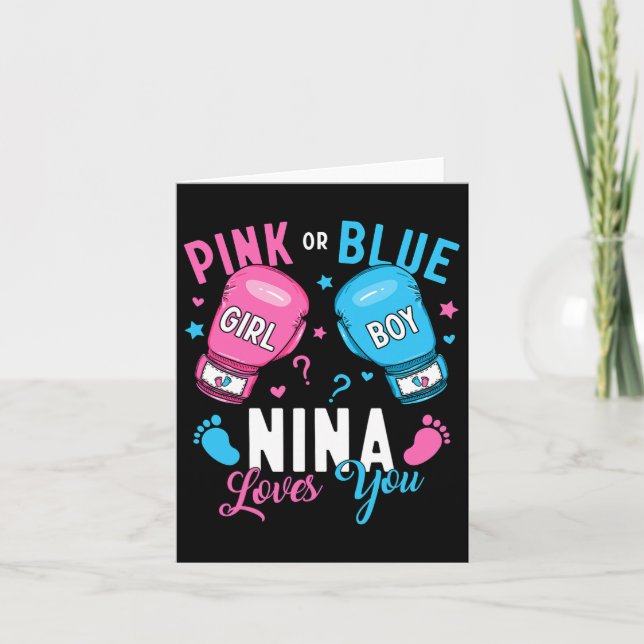 Carte Rose Ou Bleu Nina Vous Aime Boxer Genre Révéler B (Devant)